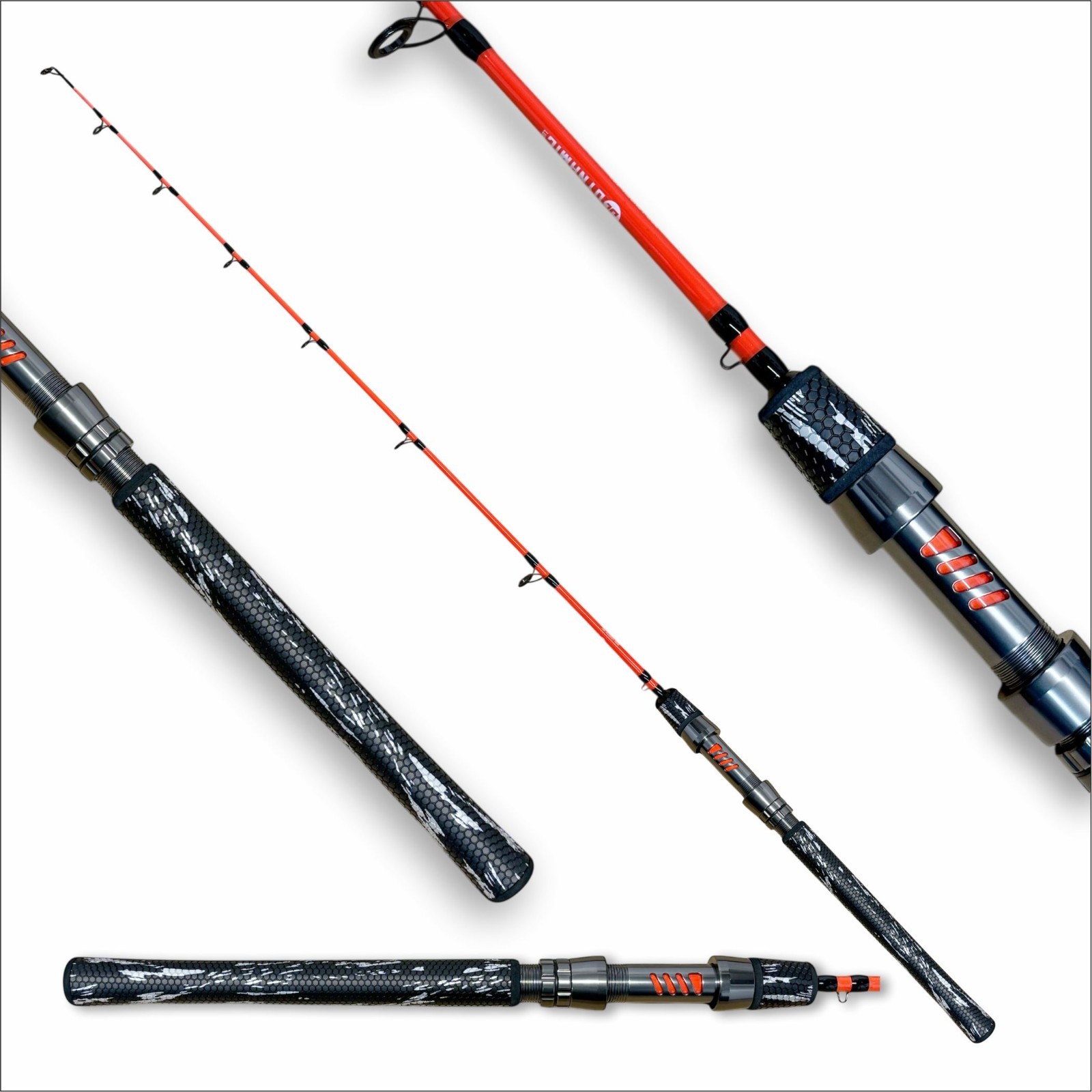 ICE FISHING ROD 48 In. PREMIUM DESIGN, Lake Trout, Mackinaw, RED