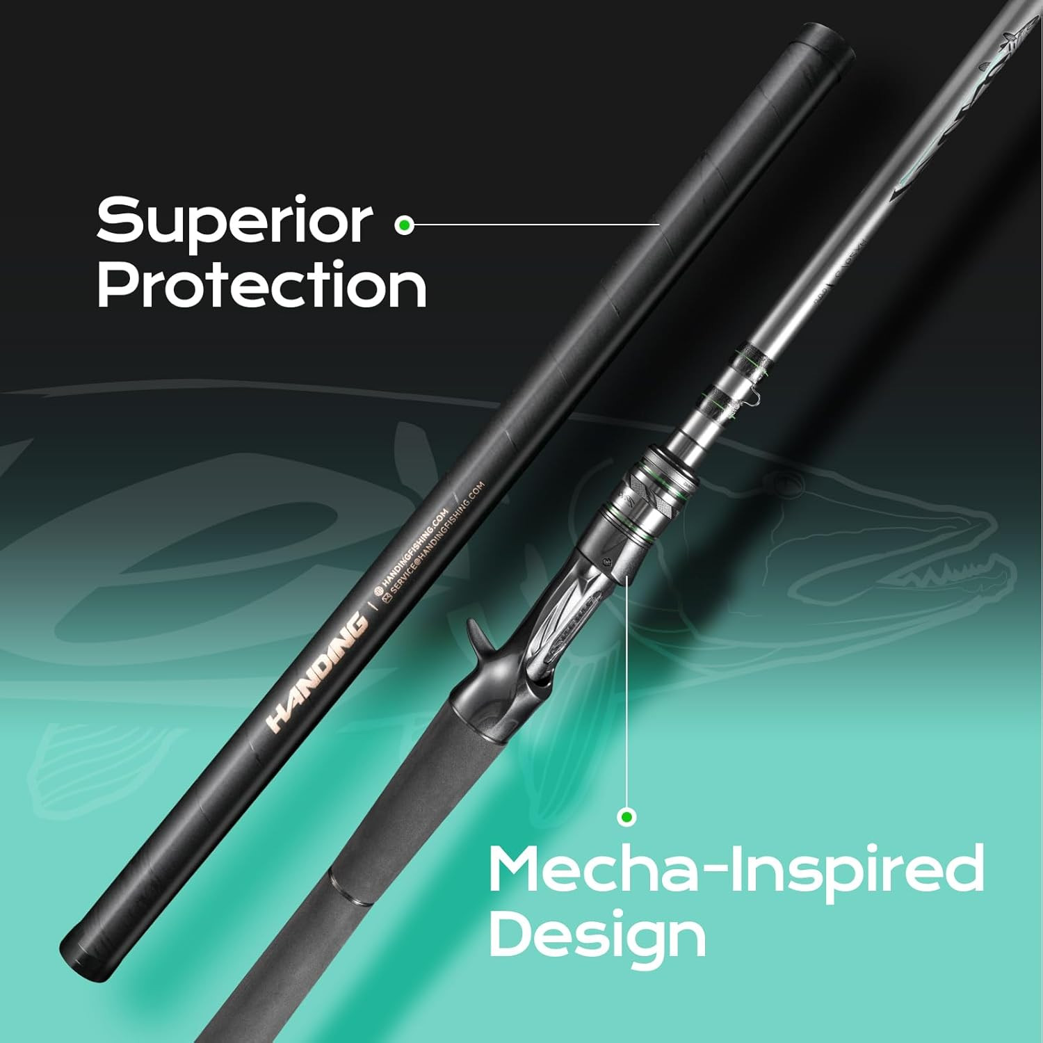 M1 Pike Baitcaster Rod – Heavy Action Carbon Fiber Fishing Rod, 2 Pieces