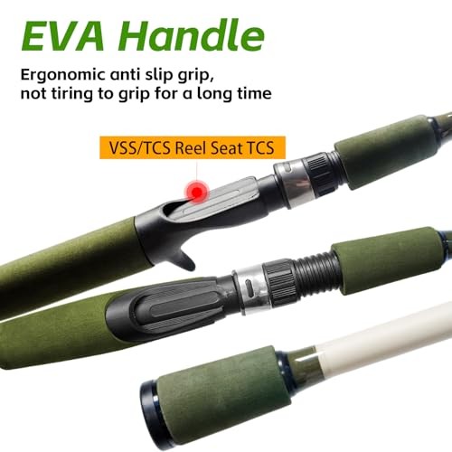 6’0″ Medium Power Spinning Fishing Rod – Carbon-Fiberglass Composite Rod