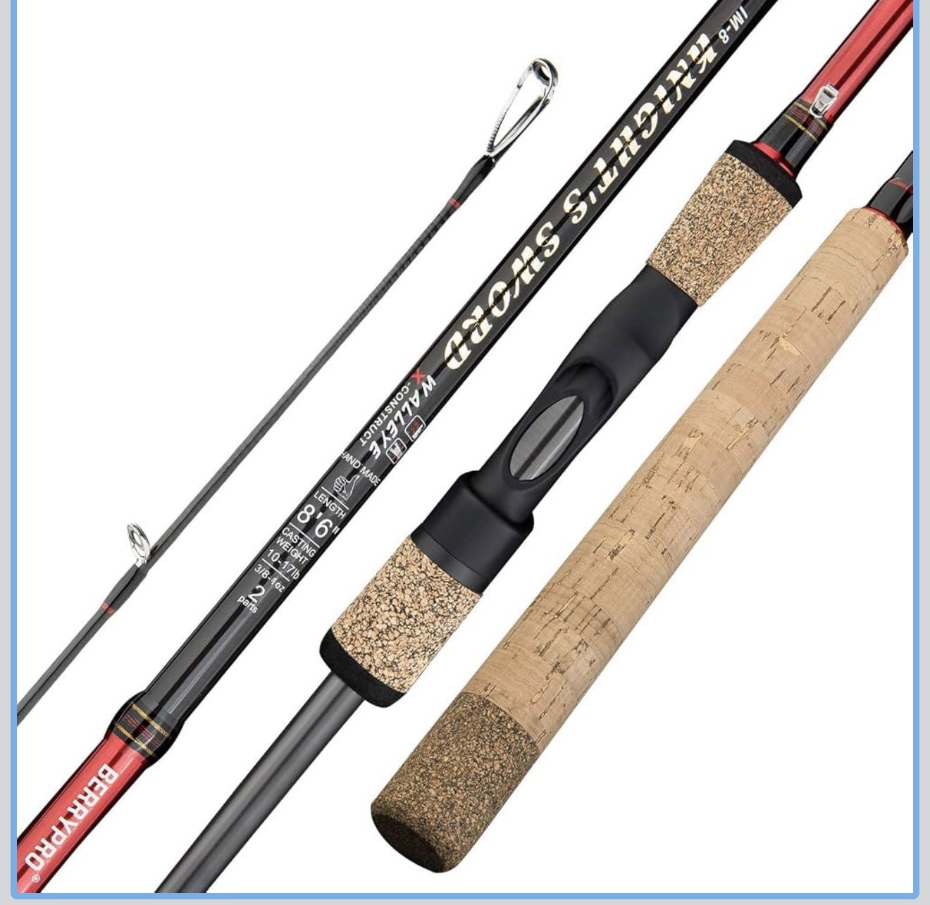 Salmon & Steelhead Spinning Rod IM8 Carbon Walleye Fishing Rod 8’6”