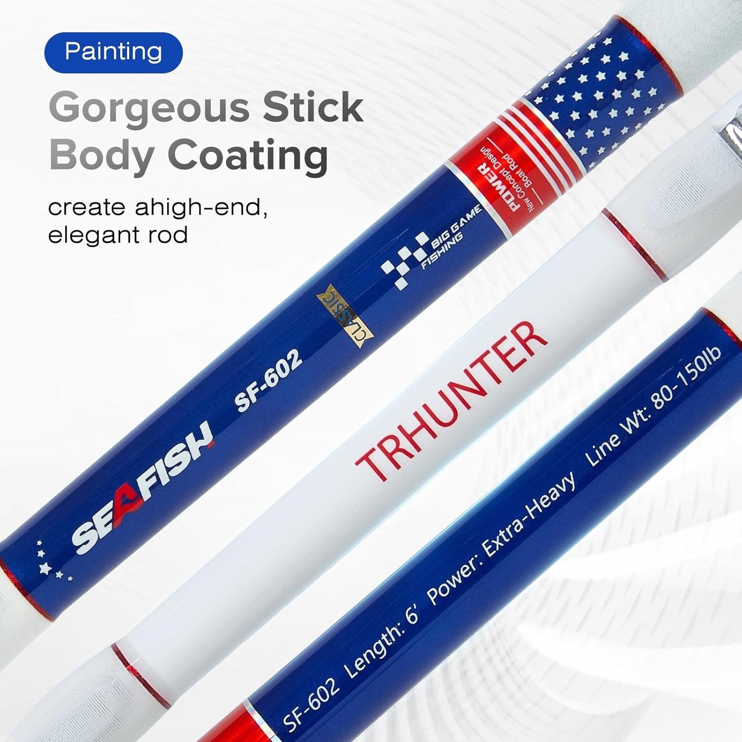 Trolling Rod Saltwater Offshore Big Game Fishing Rod Conventional Boat Rod with