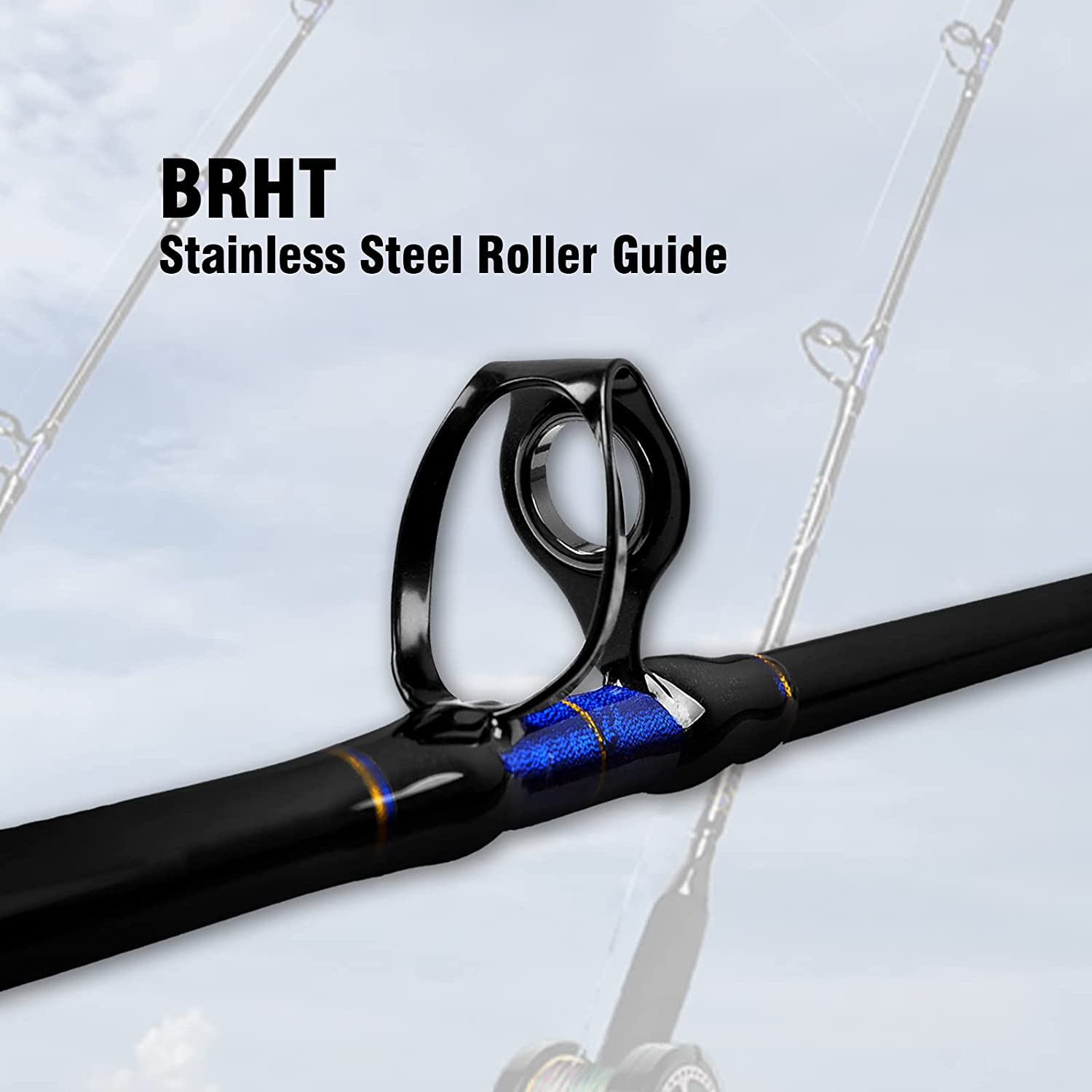 Conventional Boat Rod Saltwater Offshore Graphite Casting Fishing Pole 1PC & 2PC
