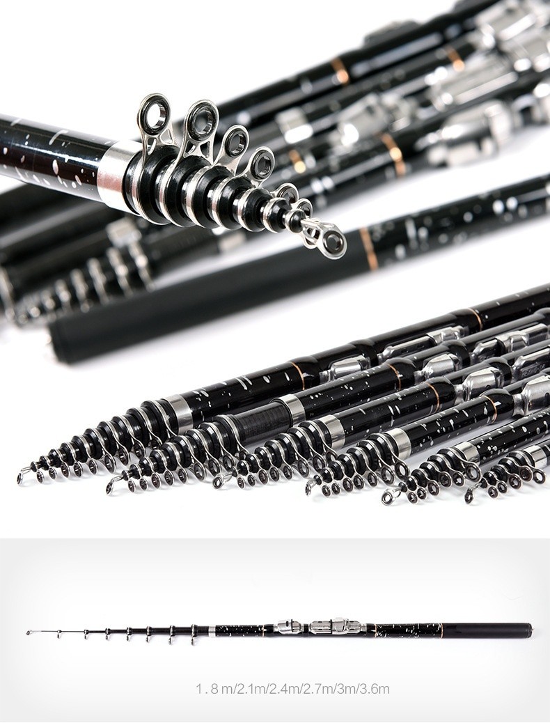 Telescopic Fishing Rod Carbon Fiber Rod Outdoor Fishing 1.8m-3.6m Portabal