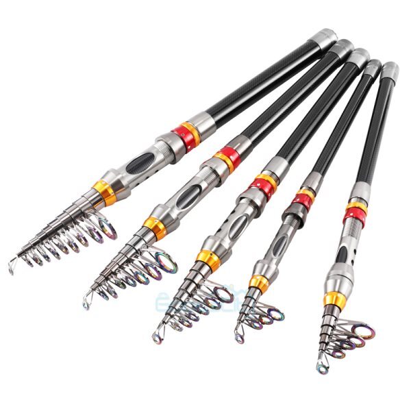 Fishing Pole Spinning Rod Carbon Fiber Telescopic Portable Saltwater Freshwater