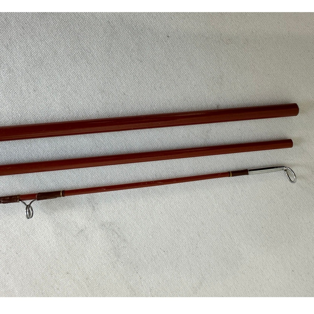 Vintage 1980s H.L. Leonard LFS470 7′ Fiberglass Spinning Fishing Rod #6 4Pc USA