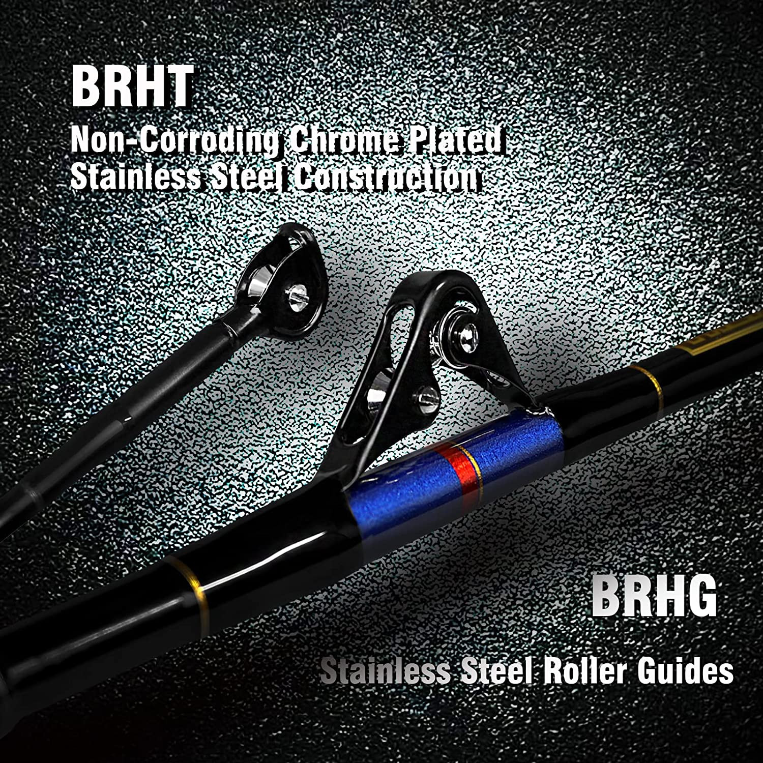 Saltwater Trolling Rod 1PC/2PC Heavy Roller Big Game Offshore Boat Fishing Pole