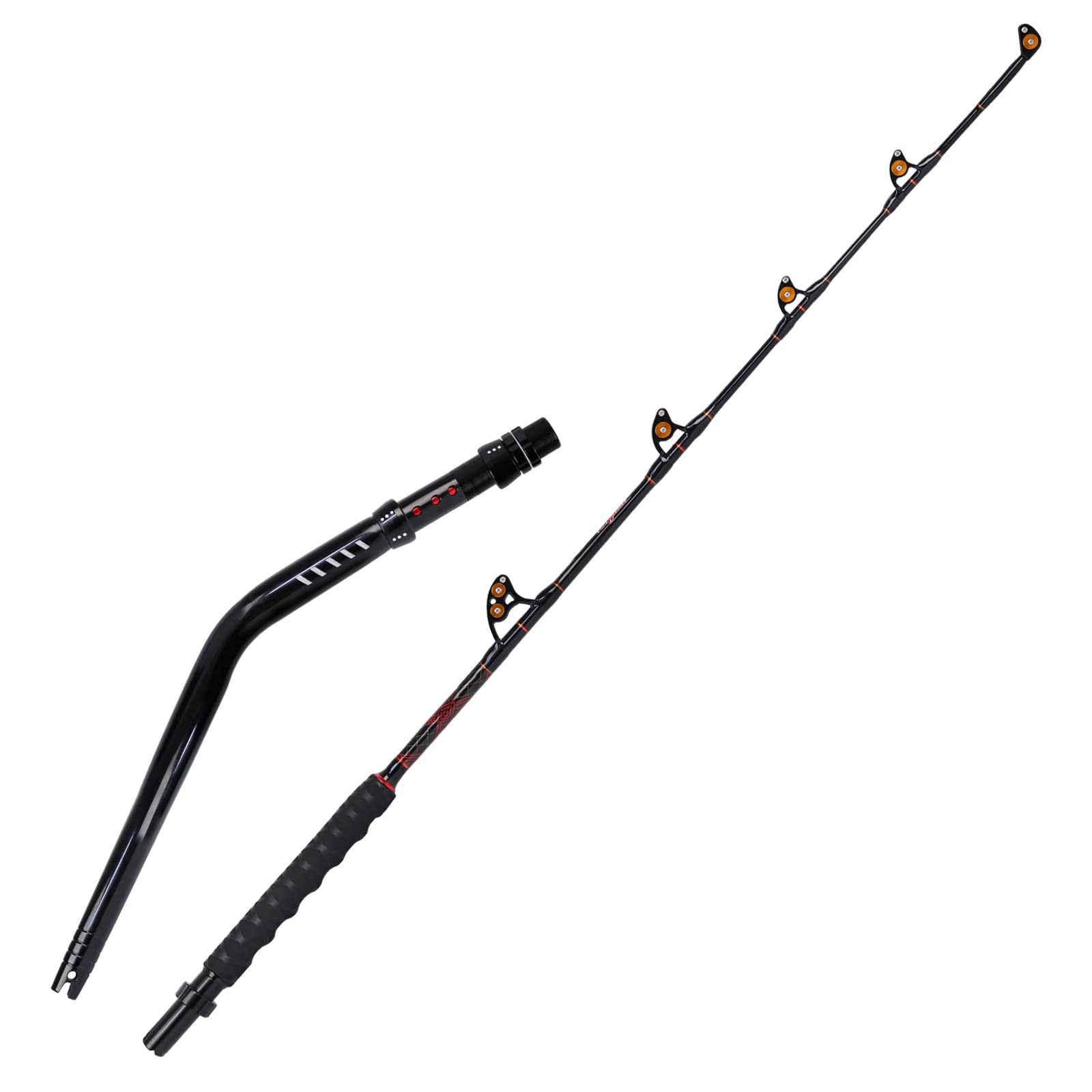 Fiblink Bent Butt Trolling Rod 2-Piece Saltwater Offshore Fishing Rod Big Gam…