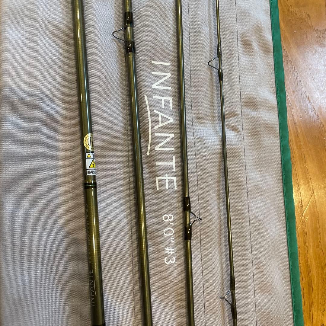 INFANTE 8ft Fly Rod #3 Line Cork Grip with Case Used