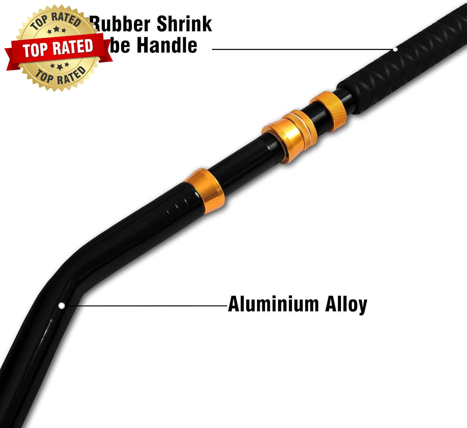 Bent Butt Fishing Rod 2-Piece Saltwater Offshore Trolling Rod Big Game Roller Ro