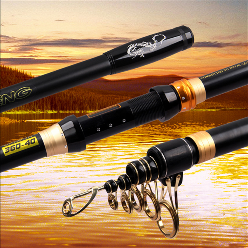 Superhard carbon telescopic long cast spinning rod Casting Weight:100-250g