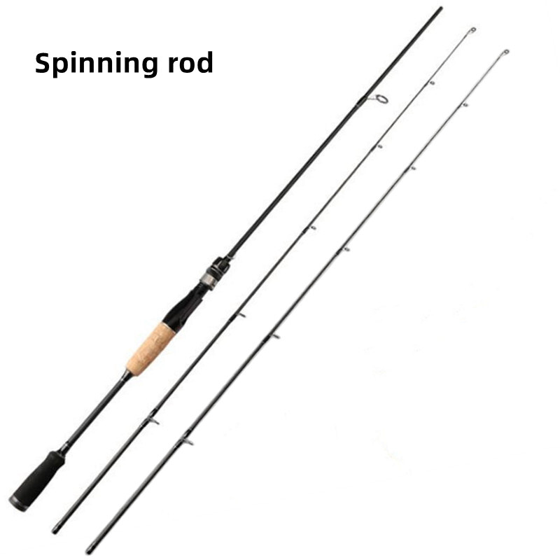 1.65M/1.8M Fishing Rod Carbon Fiber Spinning Casting Fishing Pole 2 Tip Fast Rod