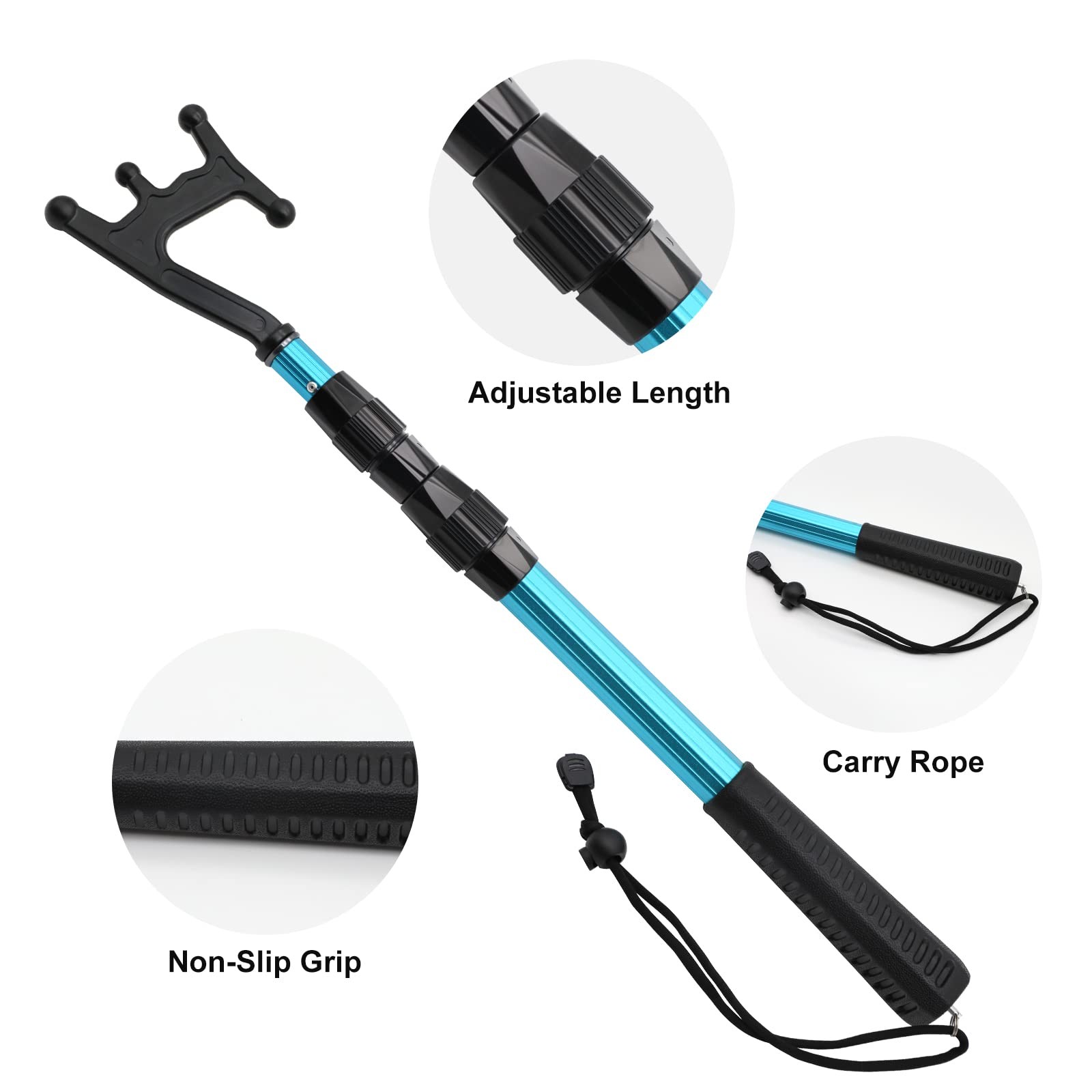 Boat Hooks Docking with Telescopic Pole,Floating,Durable,Rust-Resistant Boating