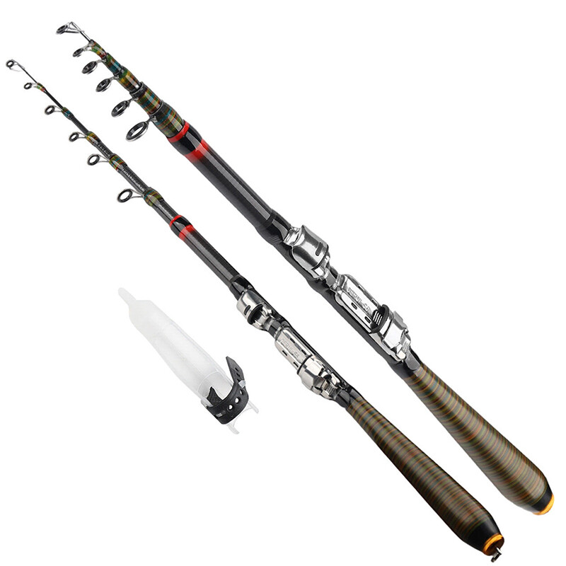 Carbon Fiber Telescopic Fishing Rod Travel Rod for Fishing Beginner and Angler