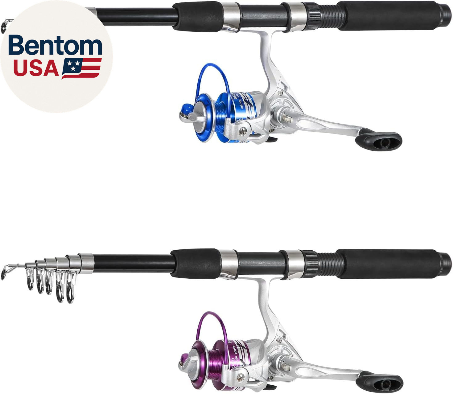 Fishing Pole Combo, 6.9Ft 2Pcs Telescopic Rods Set, Collapsible Fishing Rods, 2P