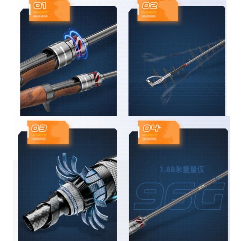 Trout Fishing Rods 1.68m 1.8m Carbon Rod Spinning Casting Rod Sea Fishing Poles