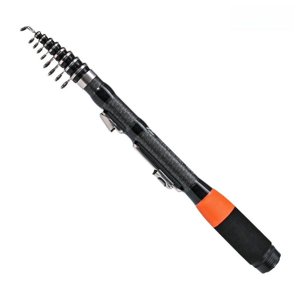 Rock Fishing Rod 1.8m Fiberglass Telescopic with EVA Handle for Shore Use