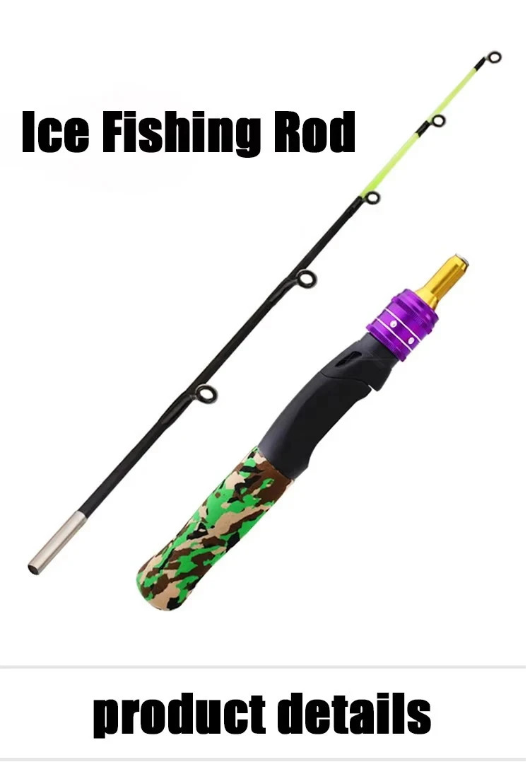 61cm Ice Fishing Rod Spinning Winter Raft Shrimp Pole Winter Fishing Rod Tackle