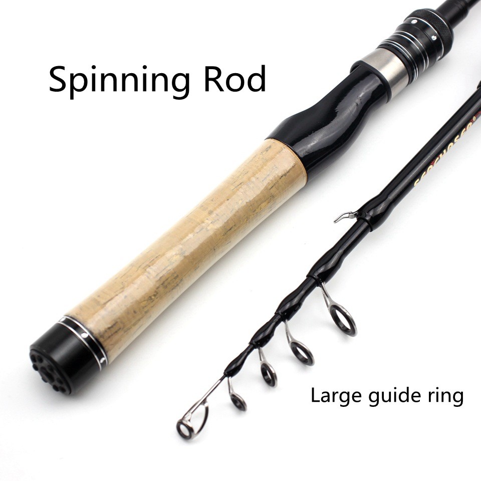 Ultra-Light Portable Fishing Rod Carbon Fiber Spinning Casting Pole Cork Handle