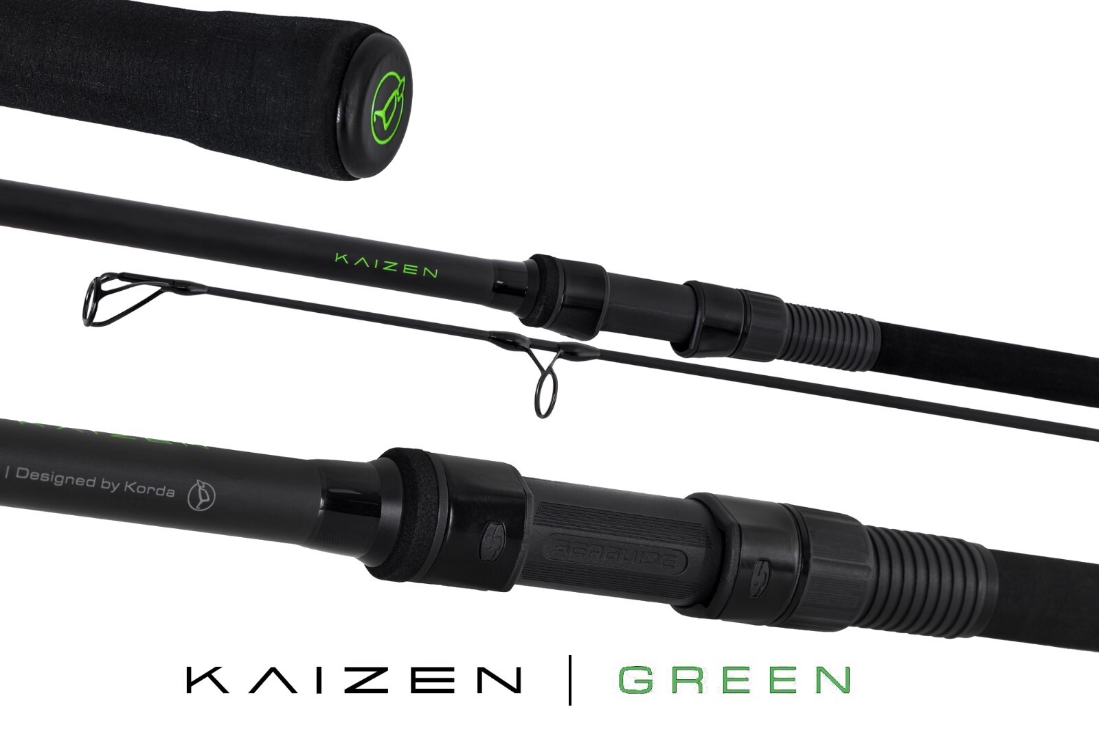 Korda Kaizen Green Carp Fishing Rods NEW 10ft All Sizes Ceramic Eyes