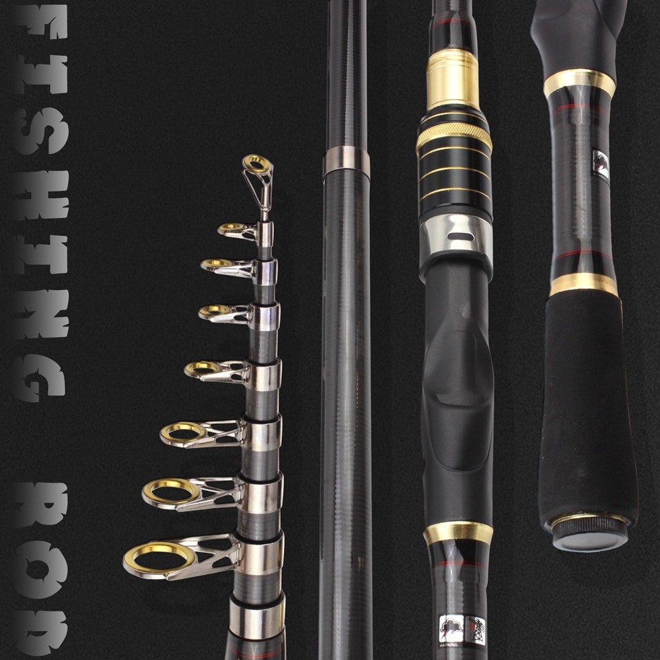 1.8M-3.0M Telescopic Fishing Rod Carbon Fiber Sea Fishing Pole Super Hard