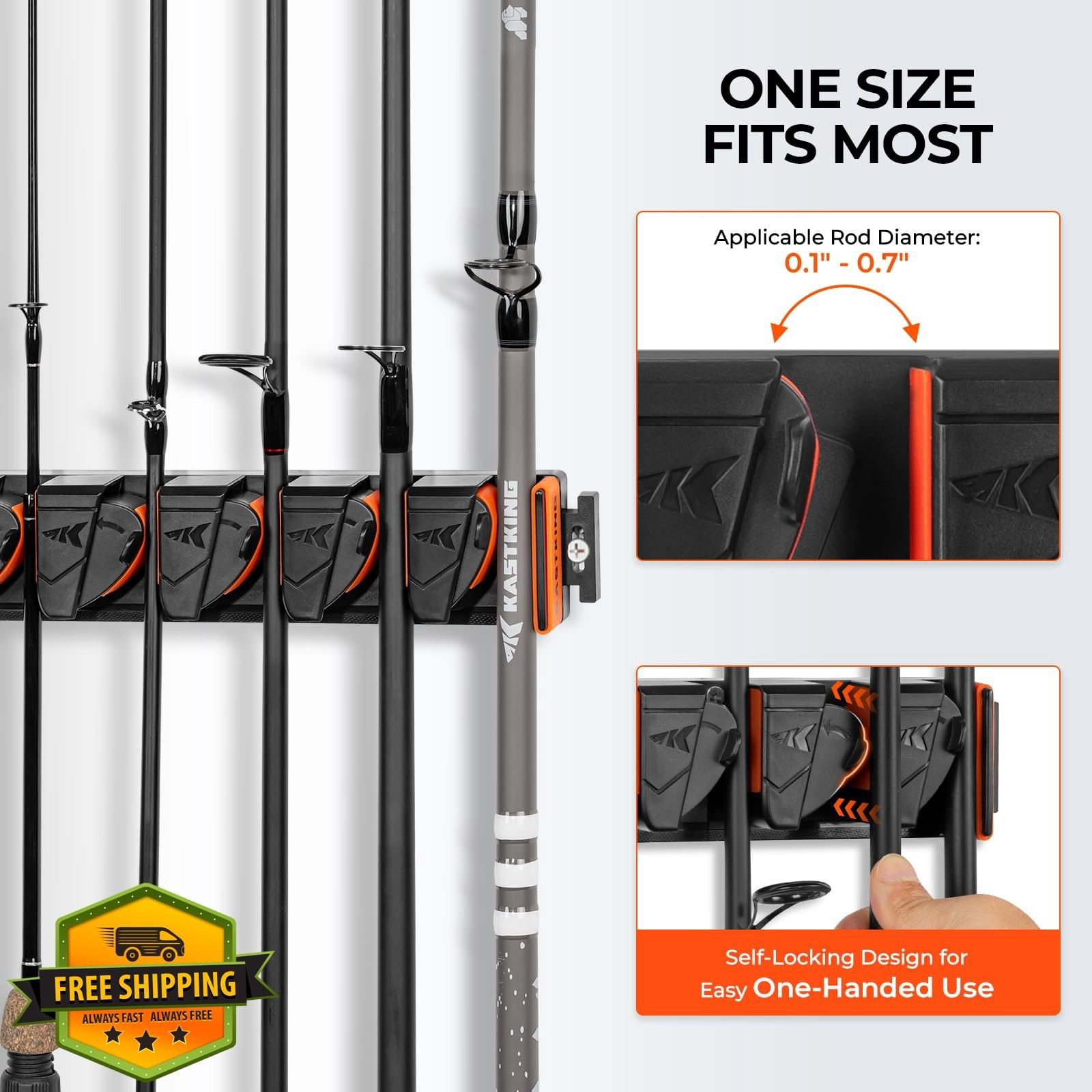 KastKing Fishing Rod Holder V8 V9 2-Pack 17 Rods