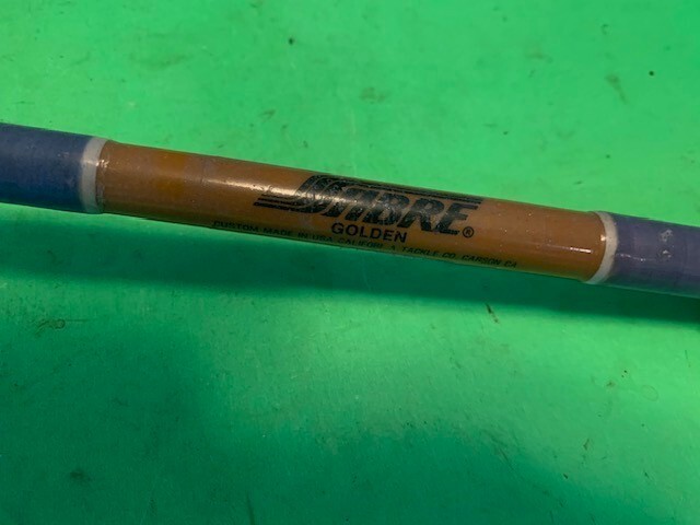 VINTAGE SABRE GOLDEN 6 FOOT 6 INCH 20 TO 50 POUND RATED CONVENTIONAL FISHING ROD