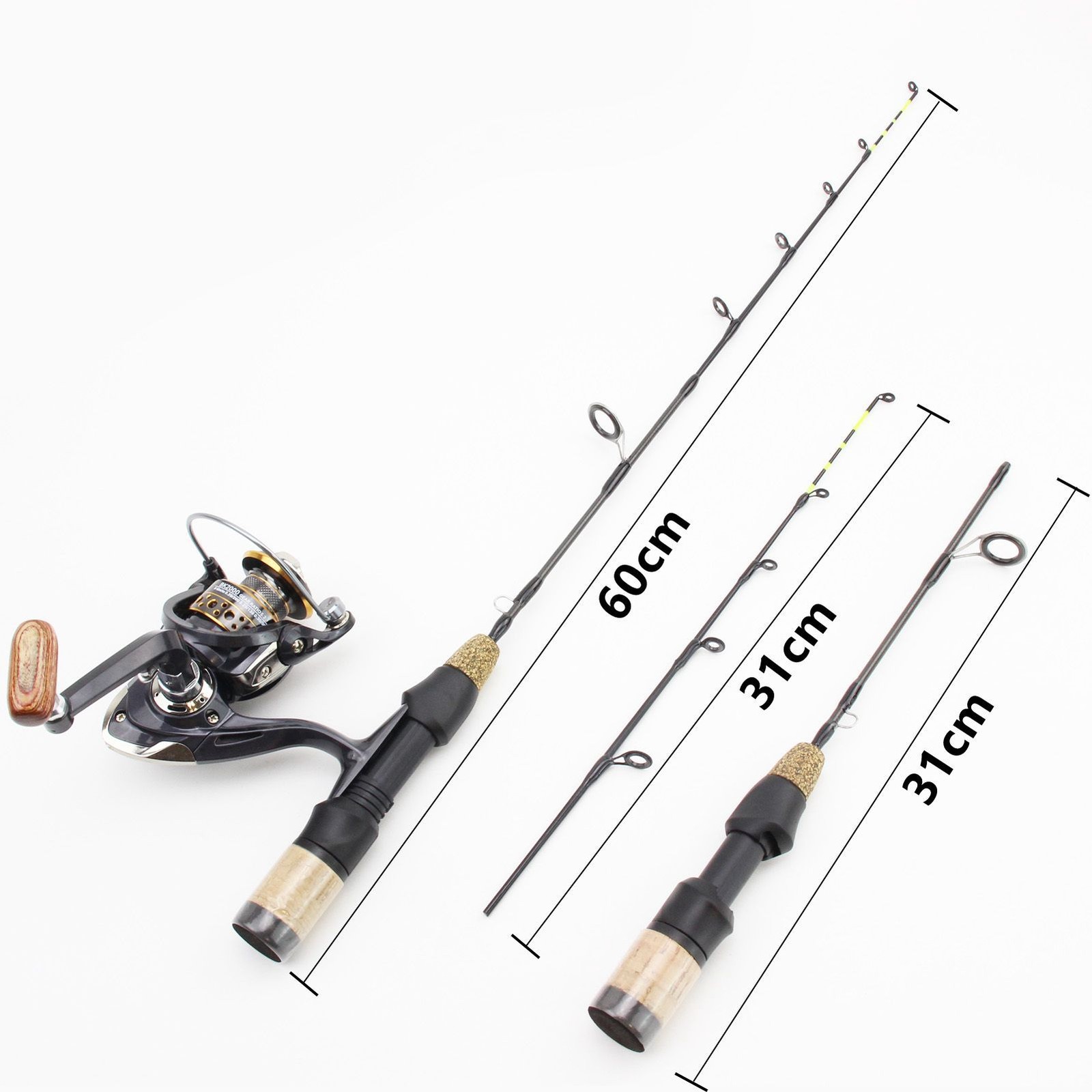 60cm Ice Fishing Rod Combo: Portable Winter Pole and Reel Set for Fishermen