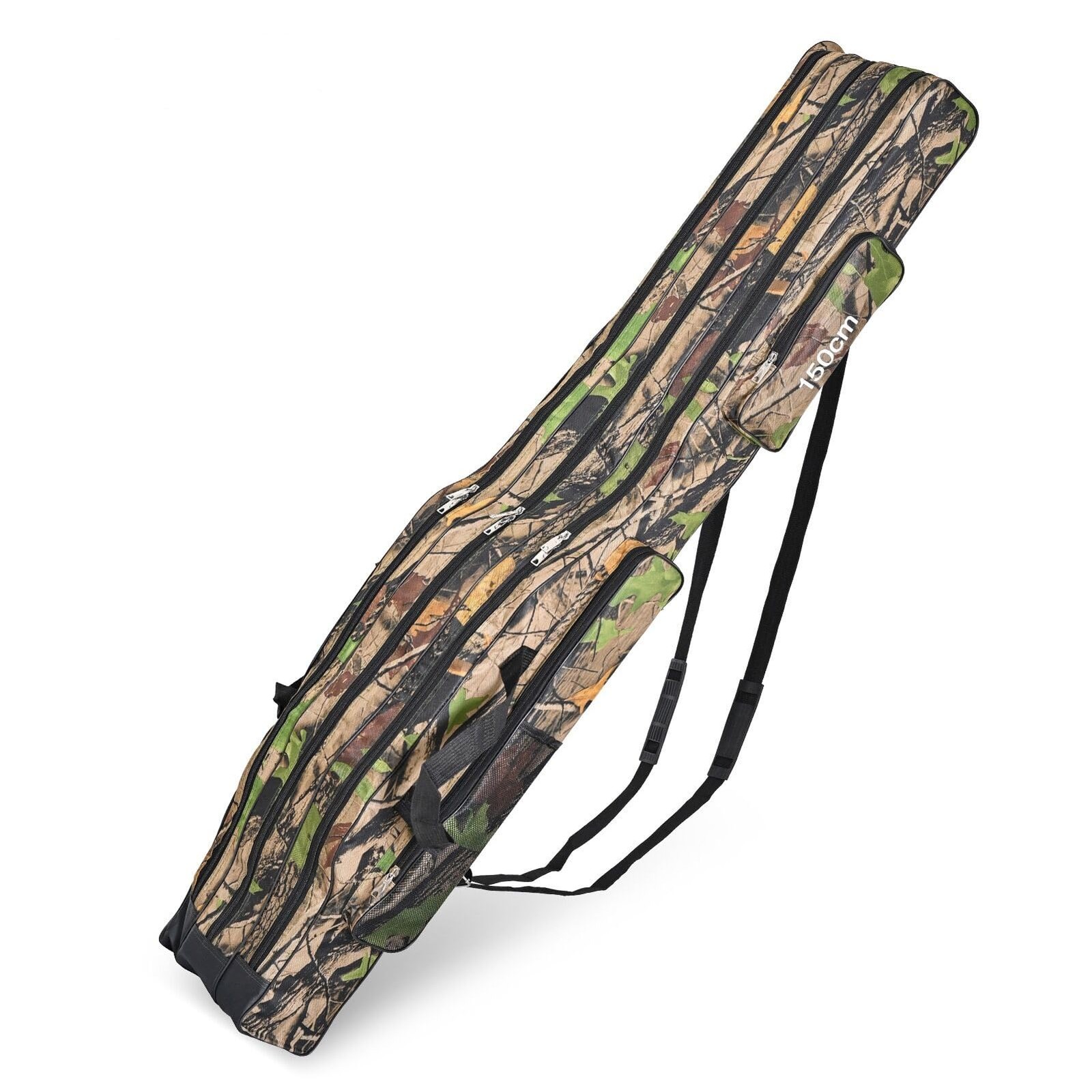 Srempeom 3-Layer Fishing Rod Bag, Oxford Folding Pole Carry Case