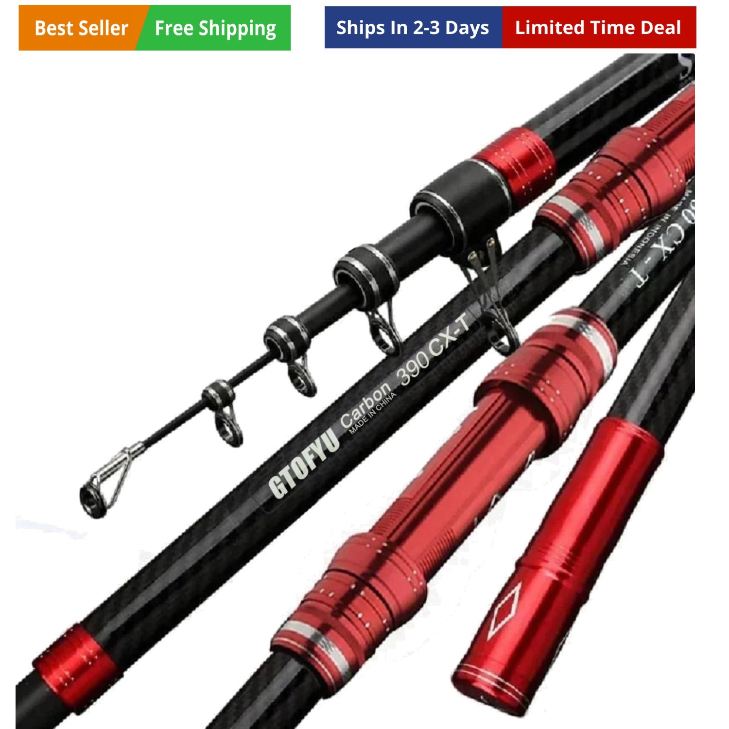 Telescopic Fishing Rod, Carbon Fiber Travel Surf Rod, Spinning Power Lure 2-9…