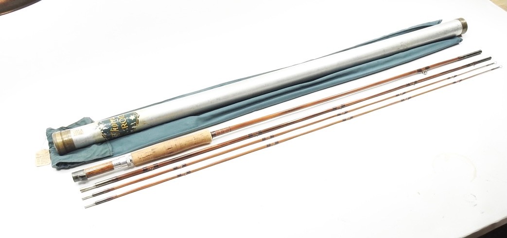 F.E. Thomas Special “Streamer Browntone” Bamboo Fly Rod. 9’. 3/2. W/ Tube & Sock