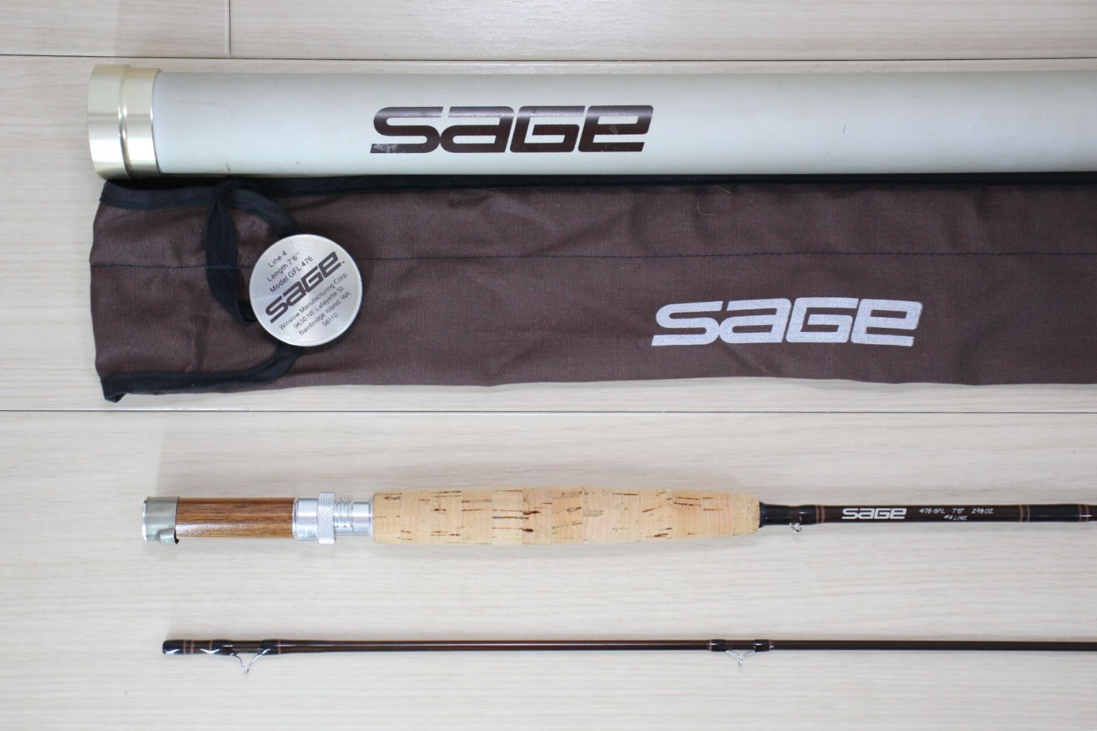 Vintage SAGE 476 GFL Fly Rod 7’6″ #4 2pc Early Winslow 1982 w/ Tube M148