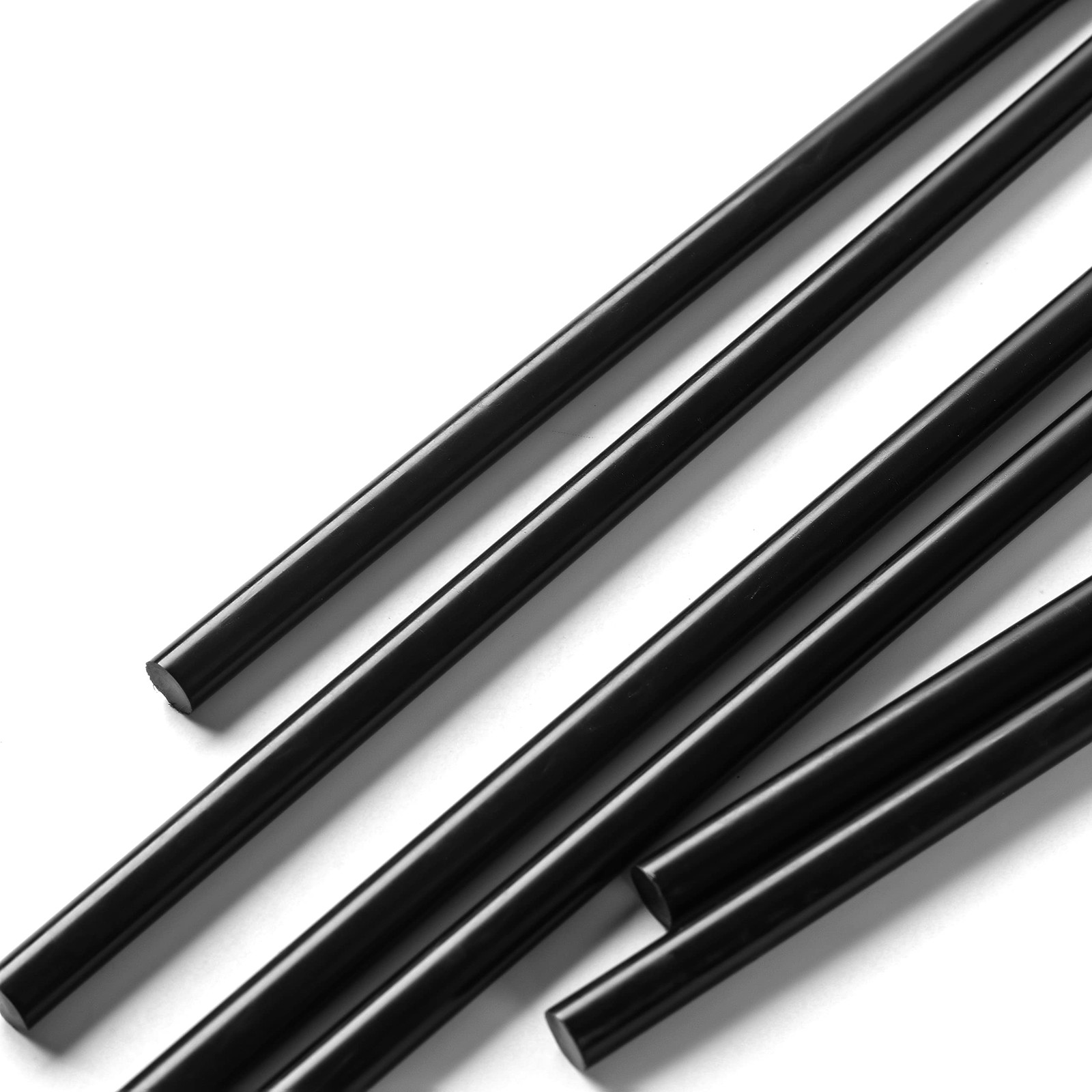 Black Acetal Copolymer Plastic Round Bar Dowel Rod 6mm Dia 20cm Length 6 PCS