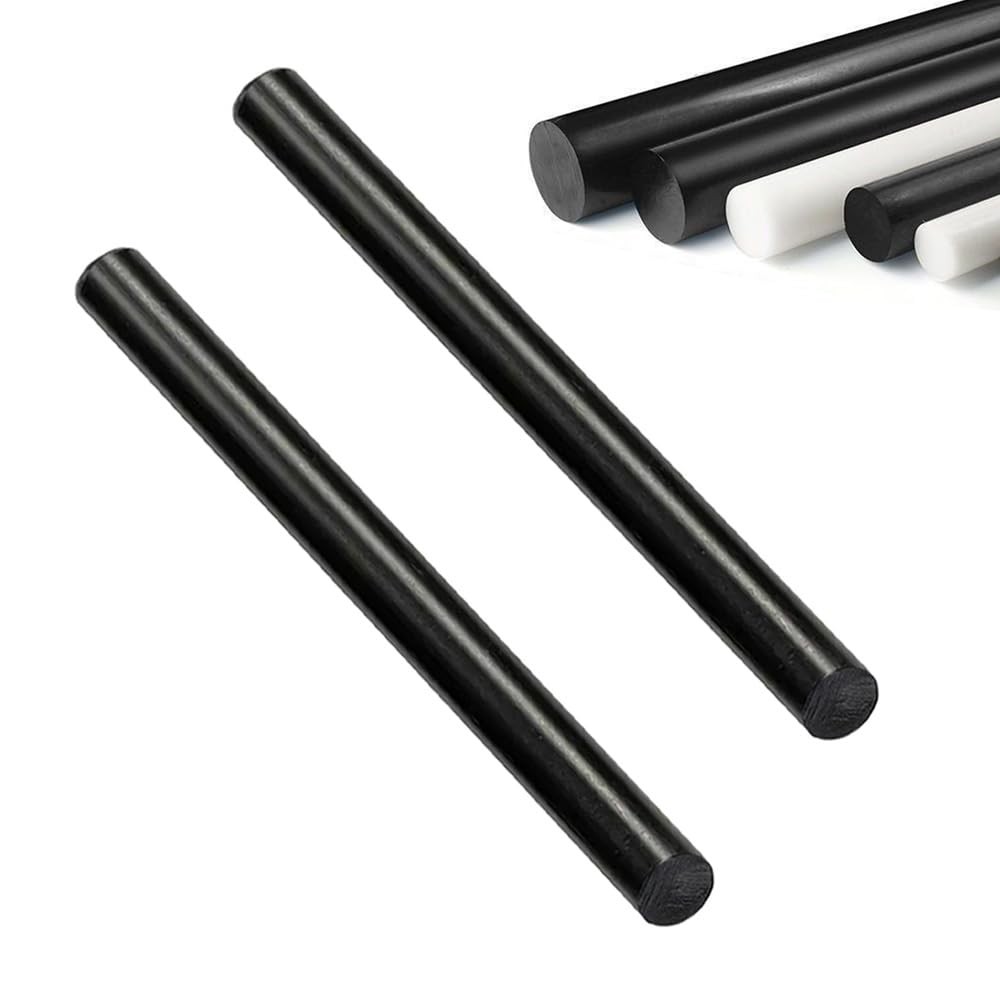 2 PCS 12 Inch Length HDPE Plastic Round Rod 5/8×12 Inch Mechanical Black