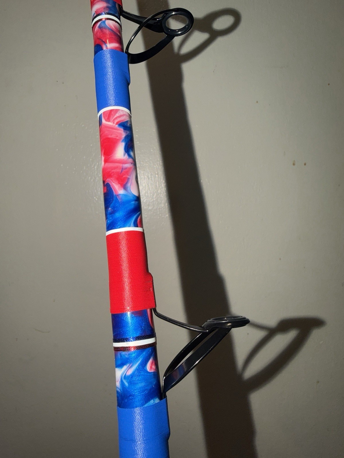 CUSTOM SHARK ROD 8’5″ RED,WHITE.BLUE 8’5″ 80-130- LB AFTCO UB-4 NEW