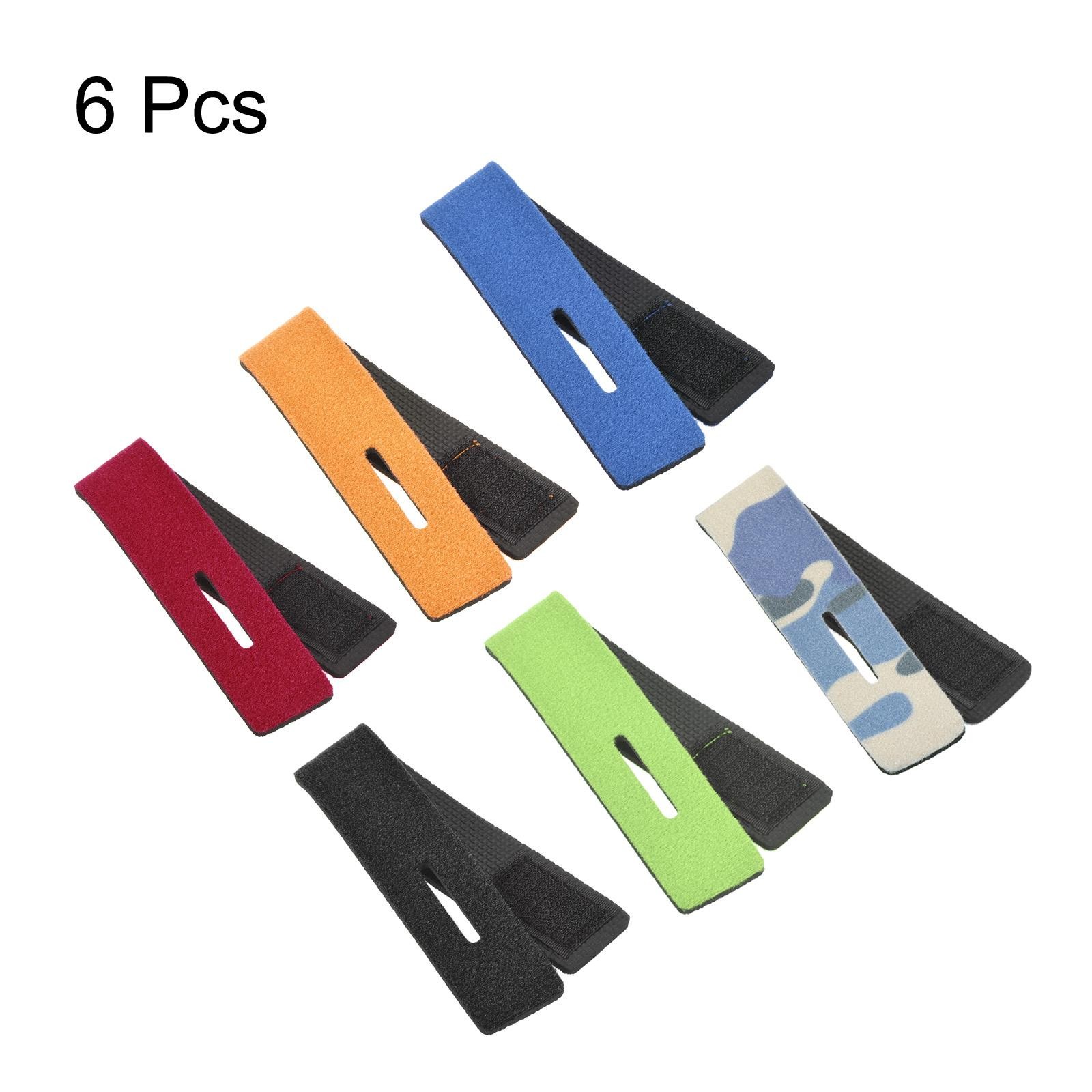 6pcs Fishing Rod Strap, 25cm Stretchy Belts Holders Pole Sleeve Cover Multicolor