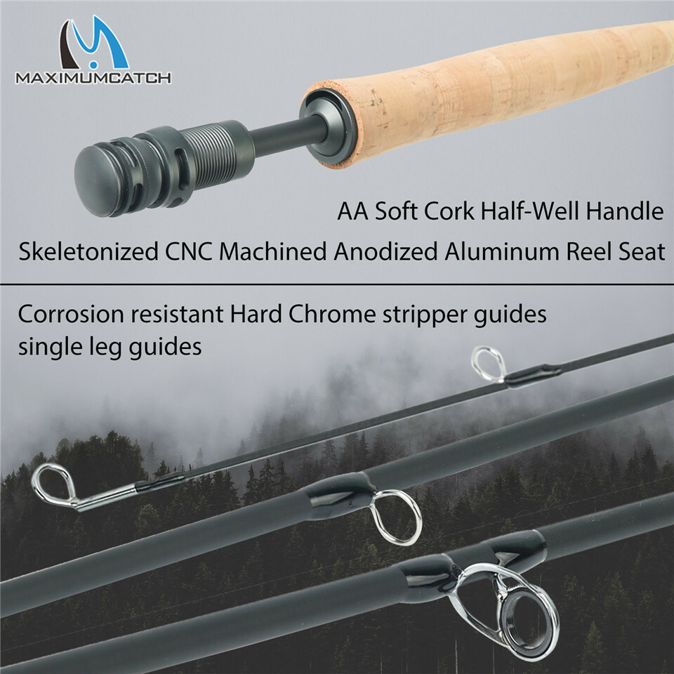 Maxcatch AIRLITE 2/3WT 7’6” Lightweight Fly Fishing Rod IM10 Carbon Fiber