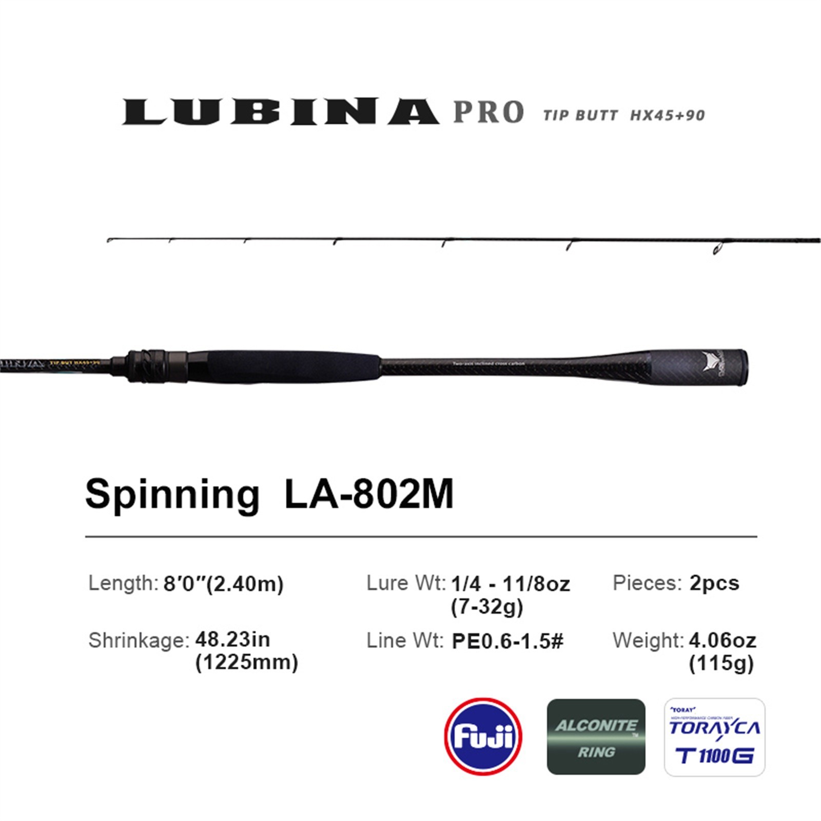 PURELURE New LUBINA Pro Long Cast Fishing Rod Shore Spinning 8’0”/8’6”/9’0”