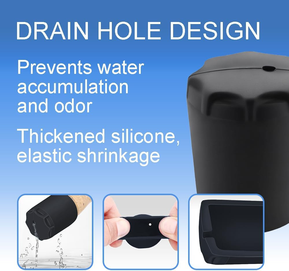 8 Pcs Fishing Rod Butt Cushion, Breathable with Drain Holes Silicon Fishing Rod