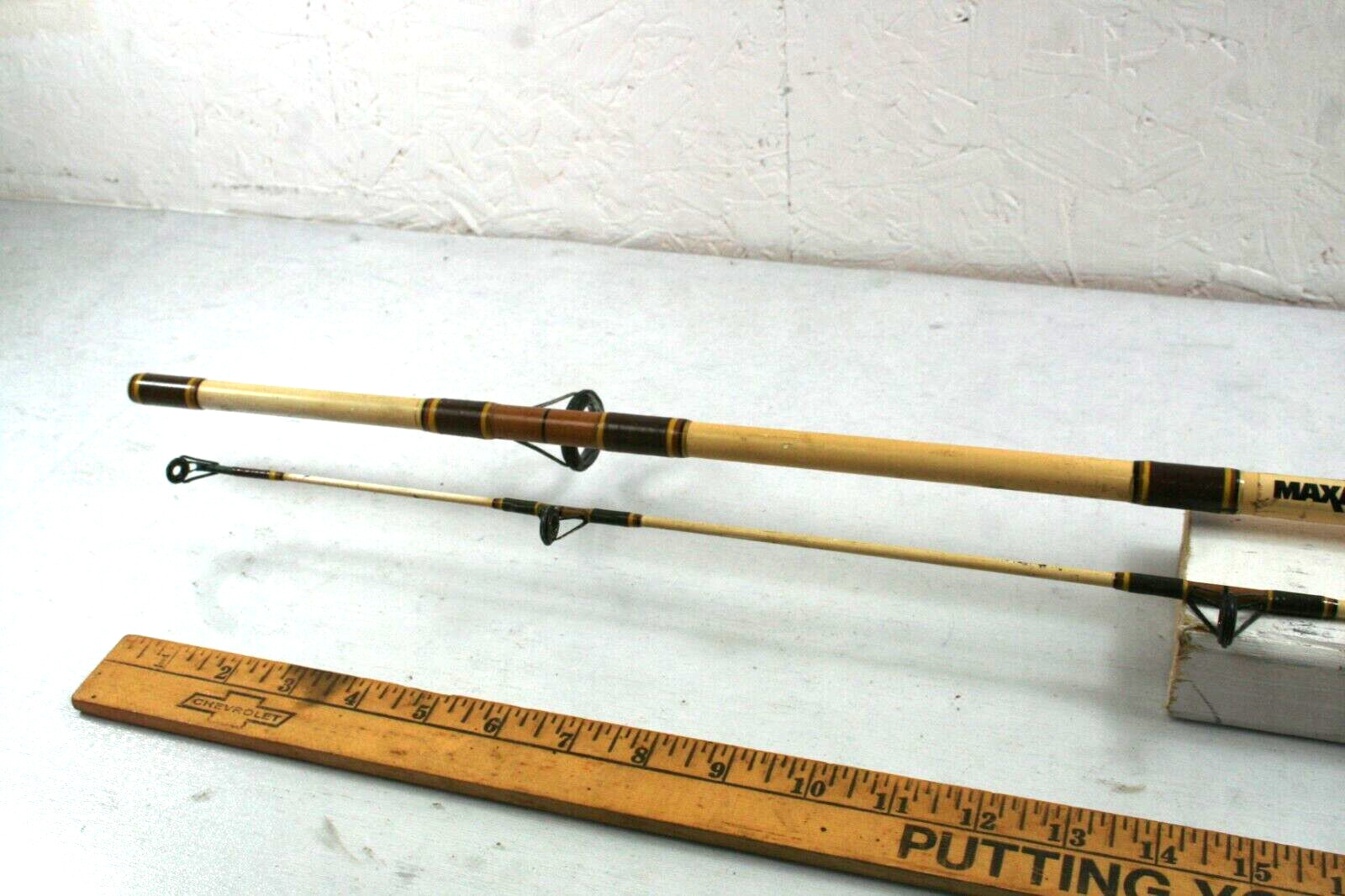 Rear Vintage MAXAM Angler Fishing Rod 6’6″ 8 – 12 LB 2 PC Rod Goood!!!