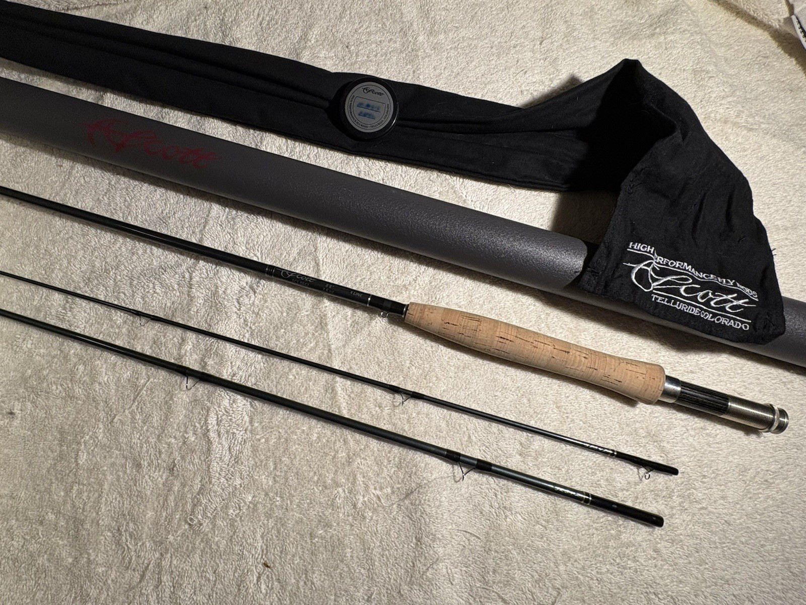 Scott SCS 8843 Fly Rod, 4 weight, 3 piece fly rod, Vintage Mid-1990s