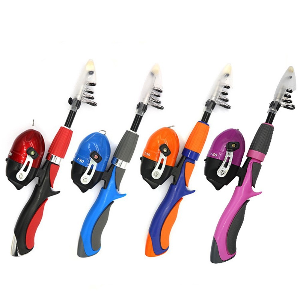 Fishing Rod Fishing Reel Red Blue Pink Plastic+metal For Travel Parent-Child