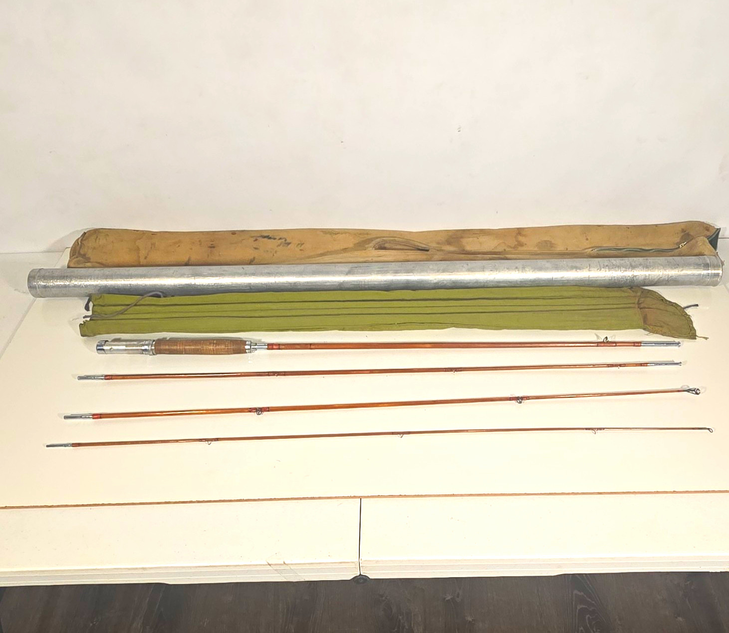 Vintage Bamboo Fly Fishing Rod 9ft 3pc 5wt Moderate Believe It To Be “Montague”