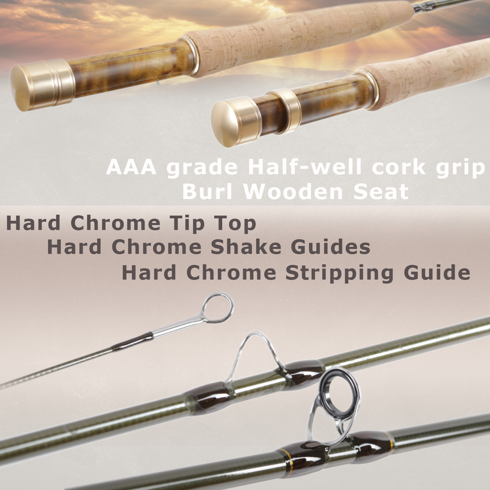 Maxcatch 1/2/3wt Fly Fishing Rod 6’/6’6″/7’6″ Graphite IM10 Medium Fast Action