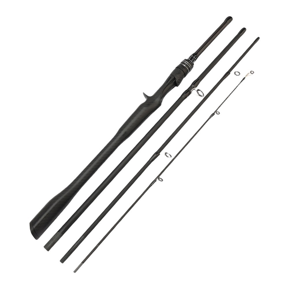 Portable Lure Fishing Rod 4 Section Carbon Fiber with Comfortable Grip
