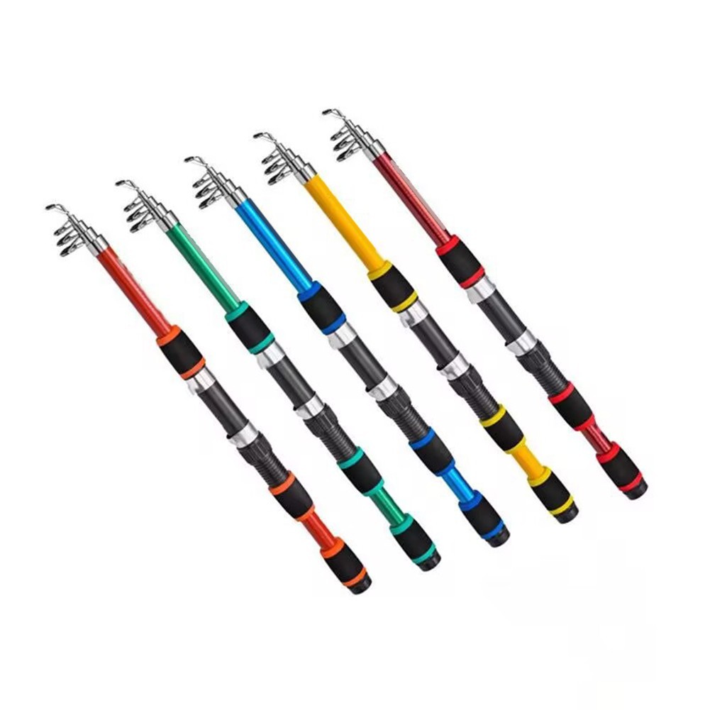 1 8m Fiberglass Fishing Rod Set Full Kit with Reel Hooks Baits for Travel