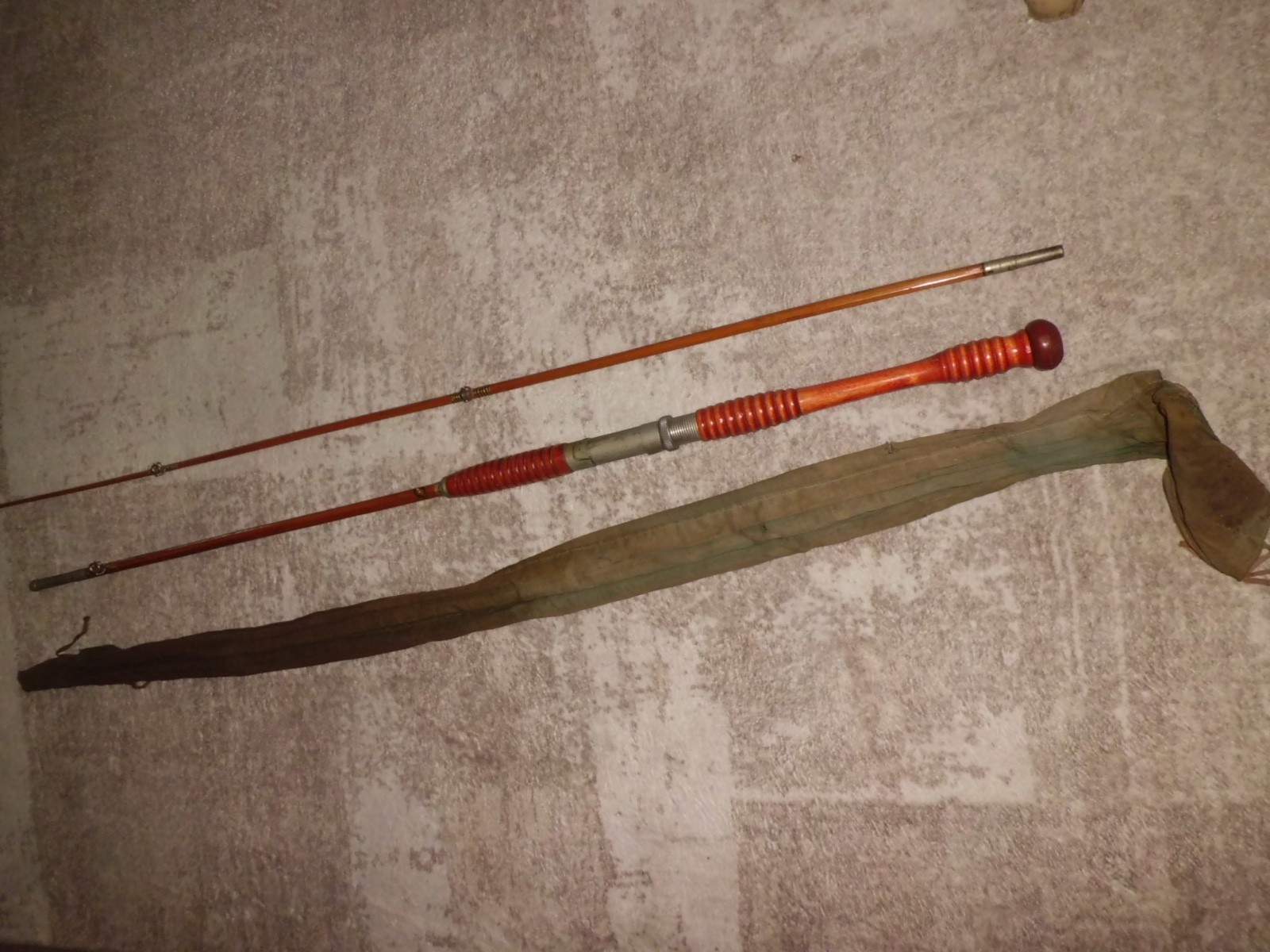 Vintage MONTAGUE Jones Beach Split Bamboo Boat 7’6″ Rod made in USA