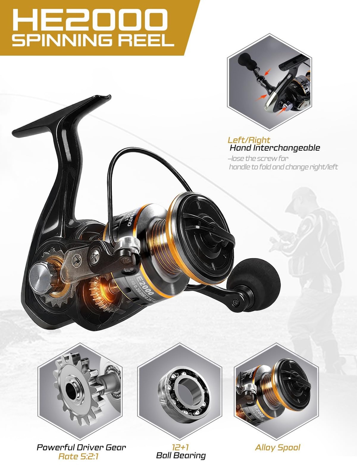 Fishing Pole Kit, Carbon Fiber Telescopic Fishing Rod and Reel Combo with Spi…