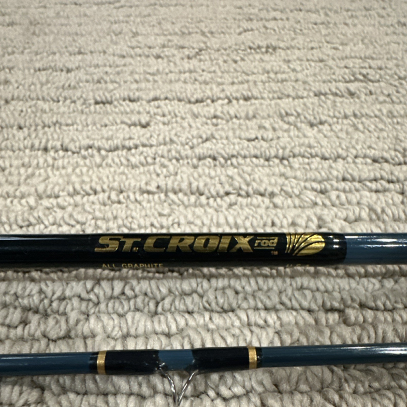 St. Croix Graphite Fishing Rod Blue Cork Handle 2-Piece with Rod Sleeve 4/5 wt