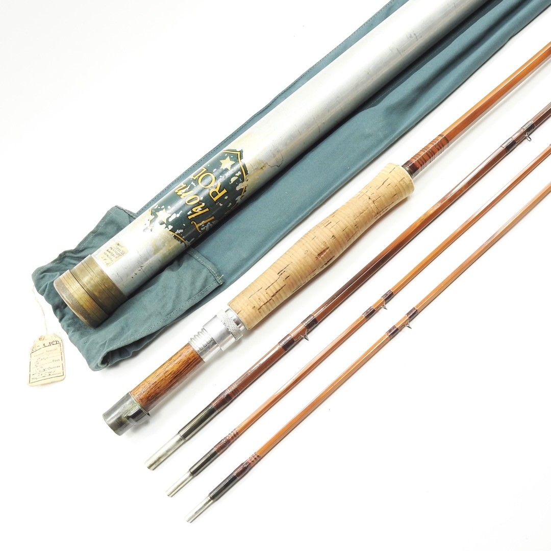 F.E. Thomas Special “Streamer Browntone” Bamboo Fly Rod. 9’. 3/2. W/ Tube & Sock
