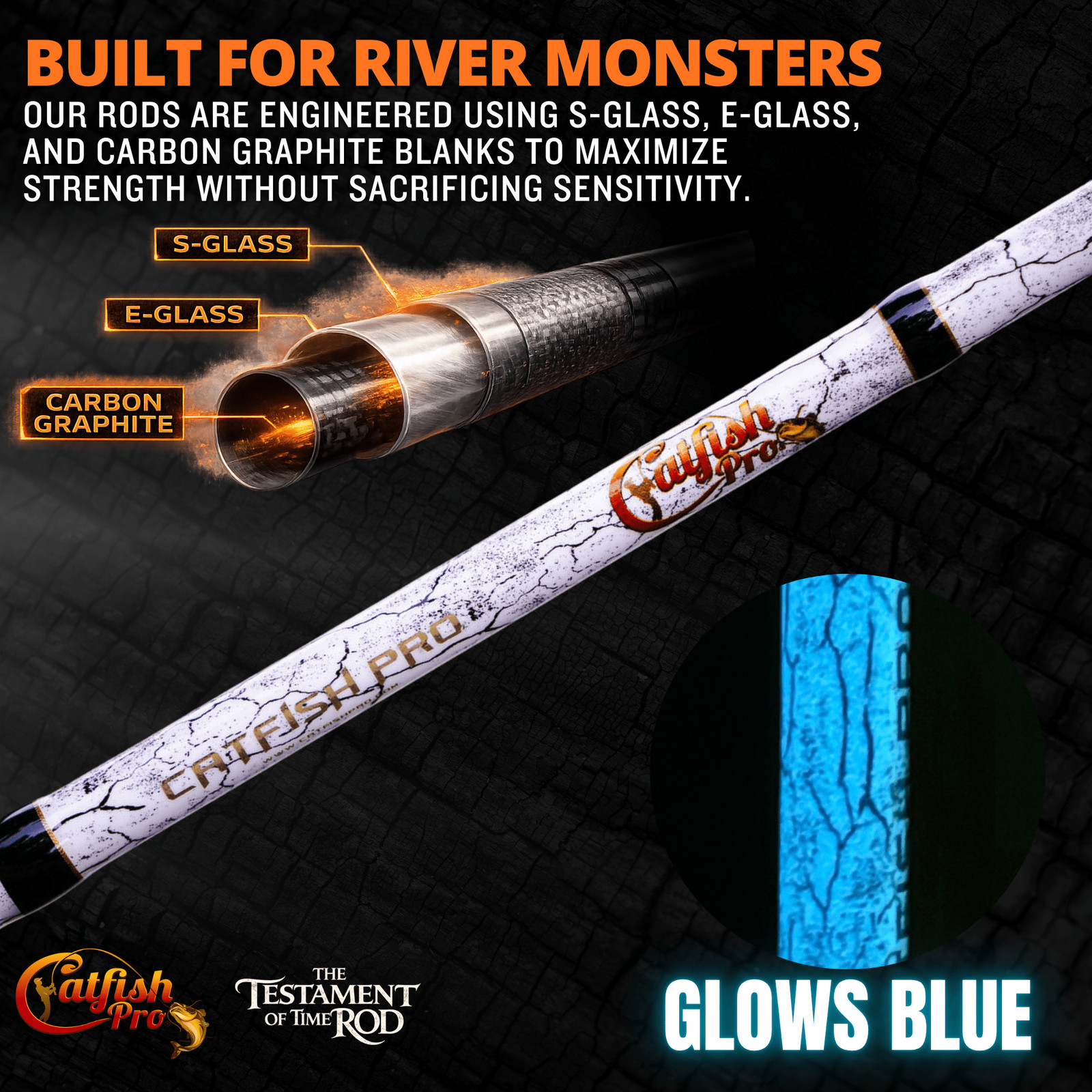 Catfish Pro 7’6″ Glow Casting Rod 1 of 220 The Testament of Time-Limited Edition